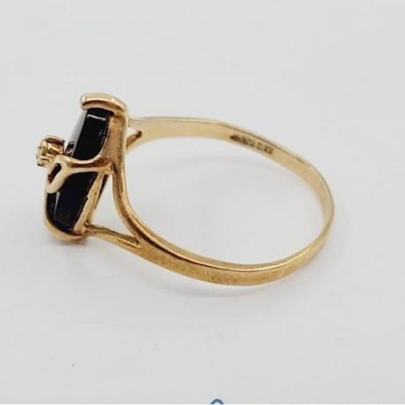 VINTAGE 10k Onyx Ring Size 6.5 - Picture 4 of 5